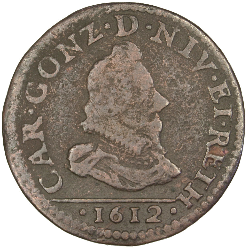 FRANCE, Liard, 1612, Charleville, VF(30-35), Copper, C2G #284, 3.80