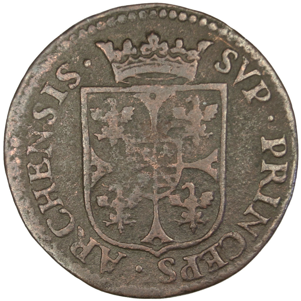 FRANCE, Liard, 1612, Charleville, VF(30-35), Copper, C2G #284, 3.80