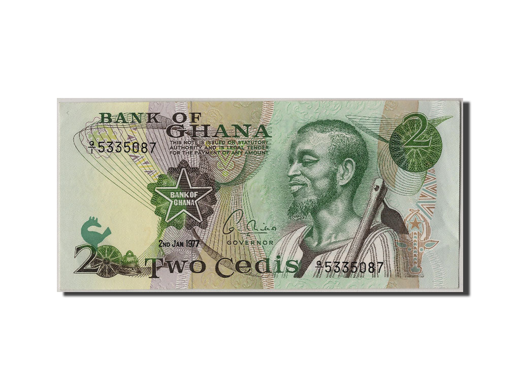 Ghana, 2 Cedis, 1977, KM #14c, 1977-01-02, UNC(60-62), Q/I 5335087