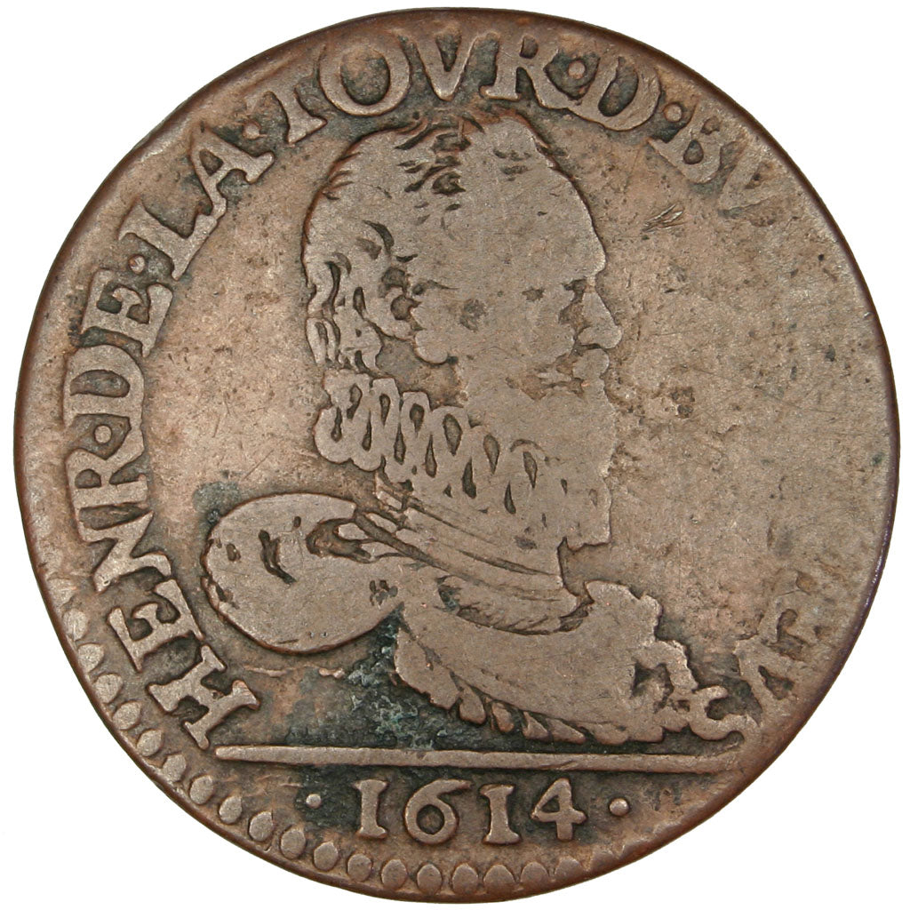FRANCE, Liard, 1614, Sedan, VF(20-25), Copper, C2G #304, 4.66