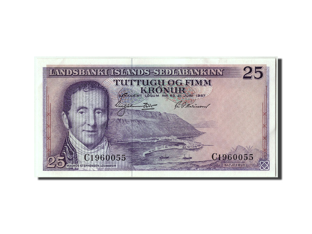 Iceland, 25 Krónur, 1957, KM #39a, UNC(63), C1960055