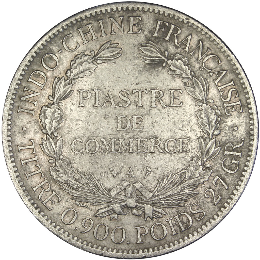 Indochine, 1 Piastre, 1900, Paris, AU(50-53), Silver, Lecompte #282, 26.85