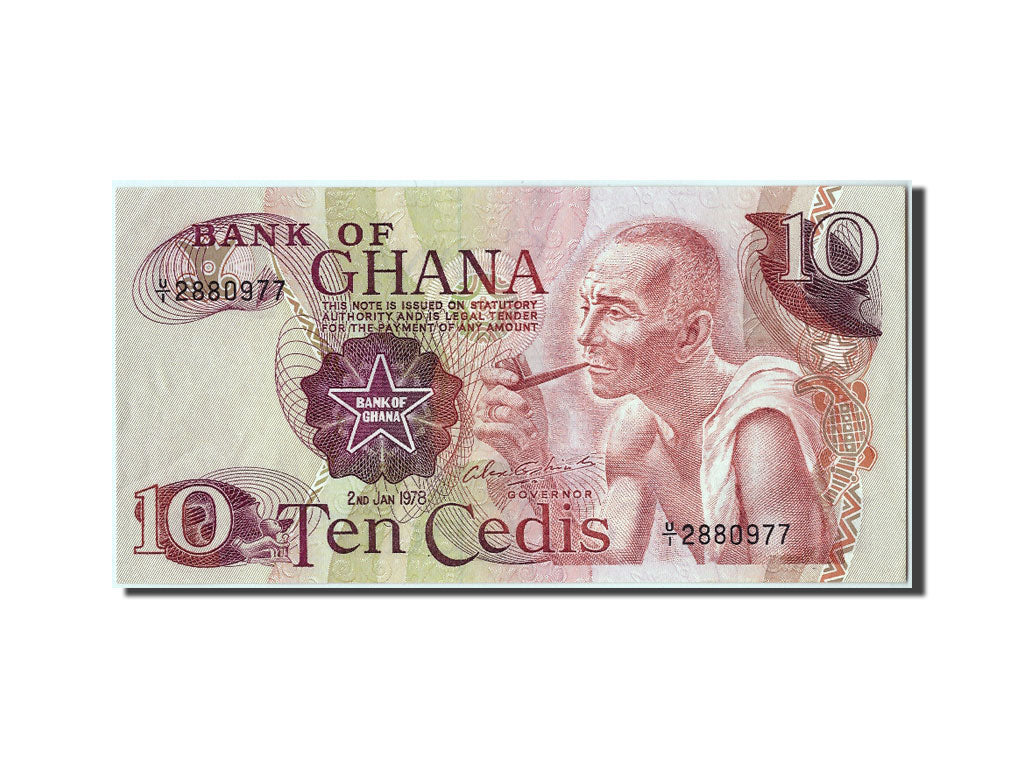 Ghana, 10 Cedis, 1978, KM #16f, 1978-01-02, UNC(63), U/I 2880977