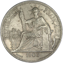 Coin, French Indochina, Piastre, 1903, Paris, AU(50-53), Silver, Lecompte:286