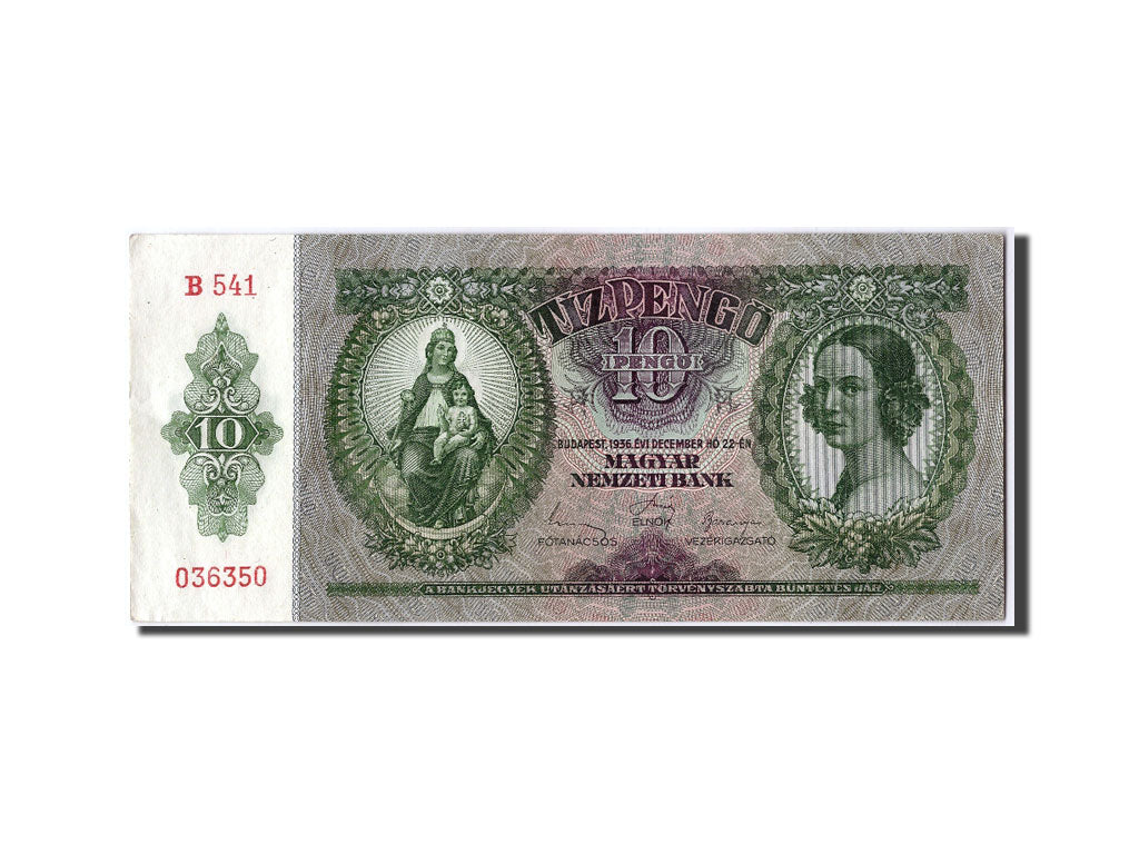 Banknote, Hungary, 10 Pengö, 1936, 1936-12-22, UNC(63)