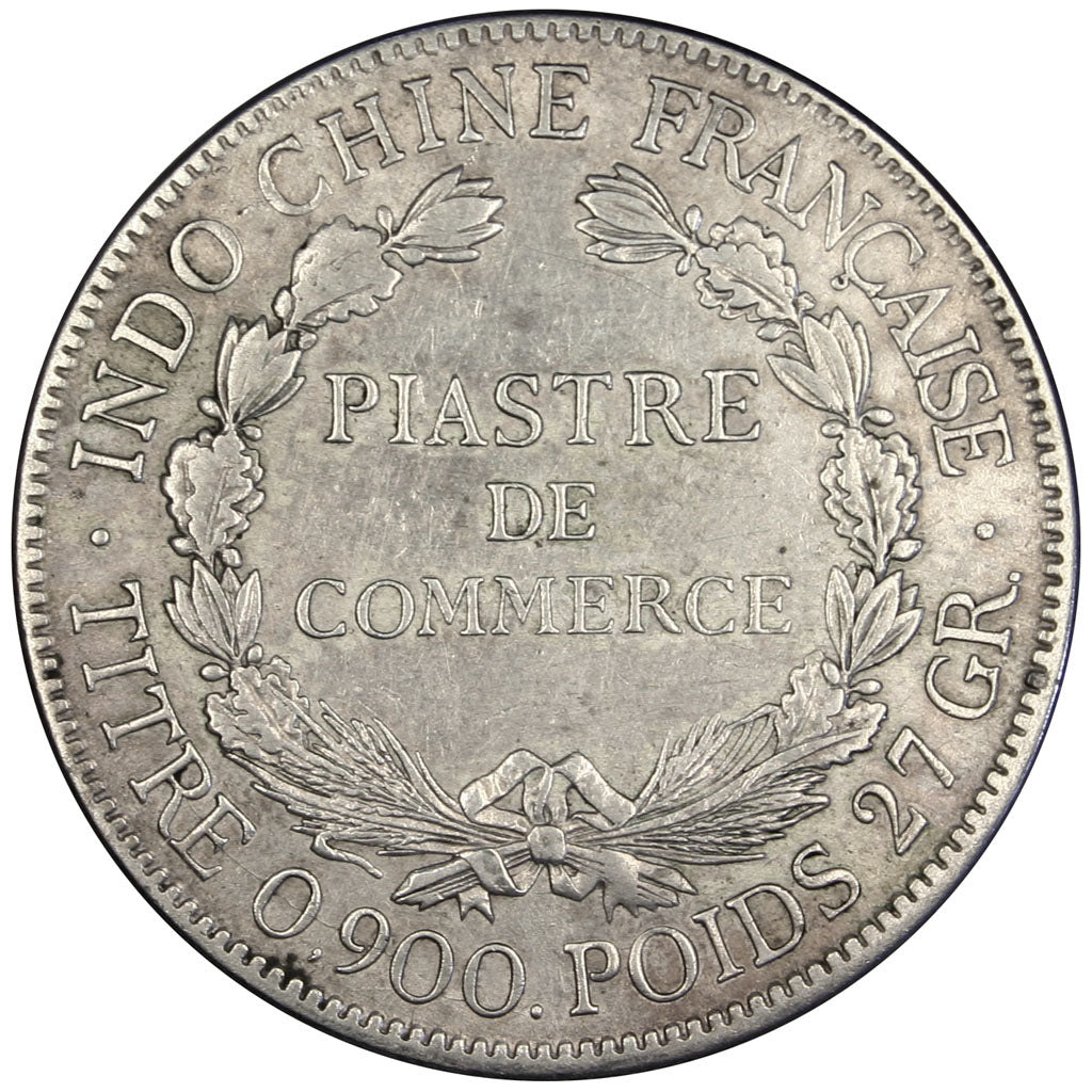 FRENCH INDO-CHINA, Piastre, 1921, San Francisco, KM #5a.2, EF(40-45), Silver,...