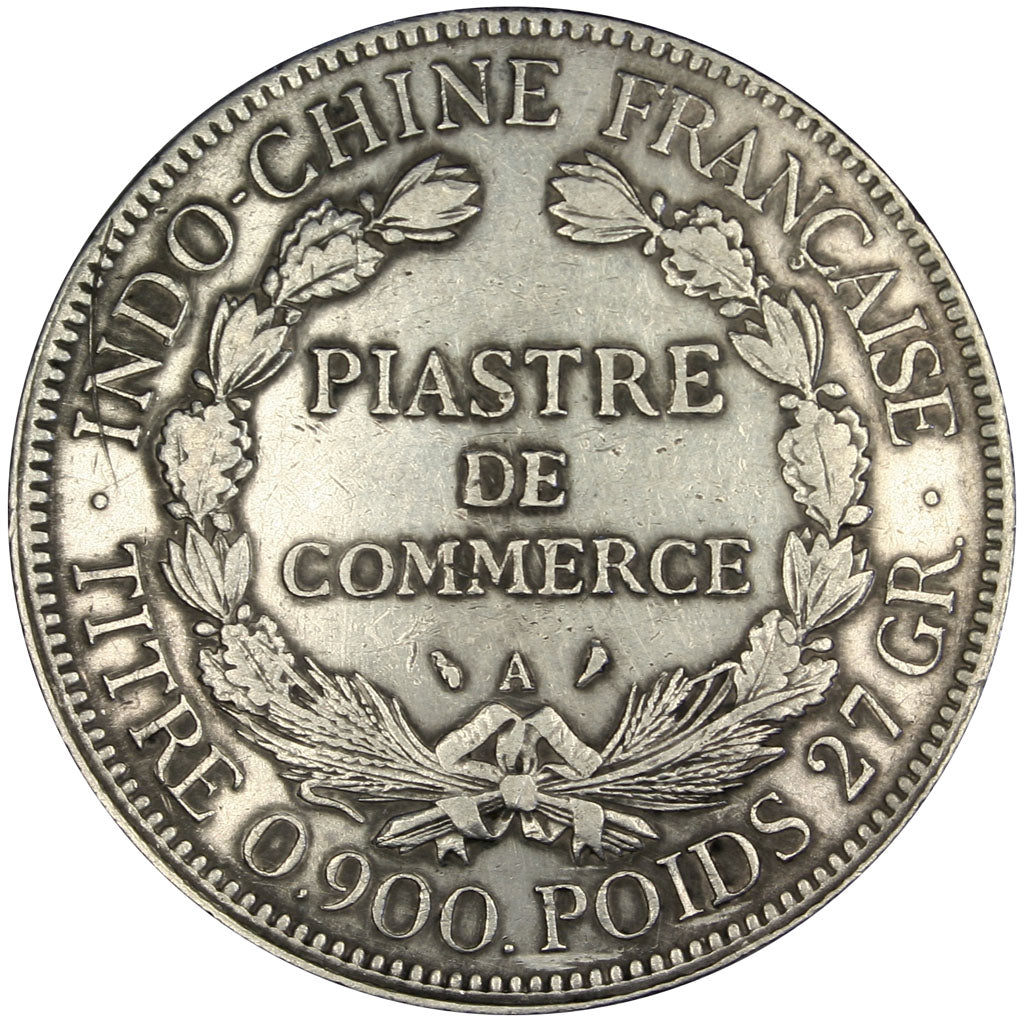 Indochine, 1 Piastre, 1924, Paris, EF(40-45), Silver, Lecompte #300, 26.95