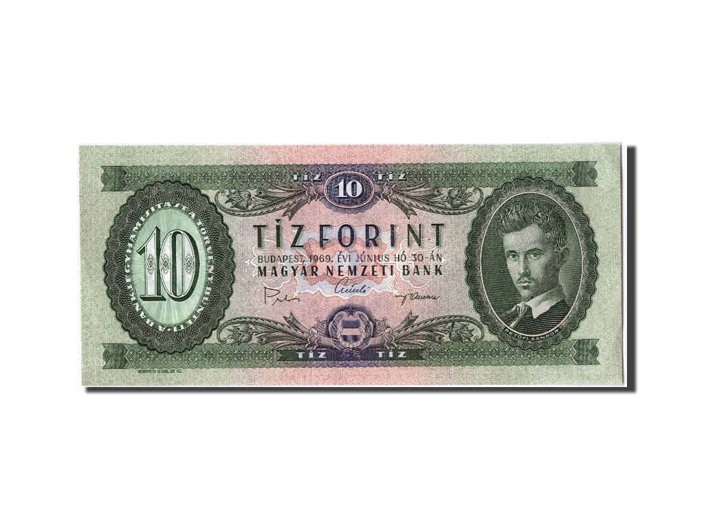 Banknote, Hungary, 10 Forint, 1969, 1969-06-30, UNC(63)