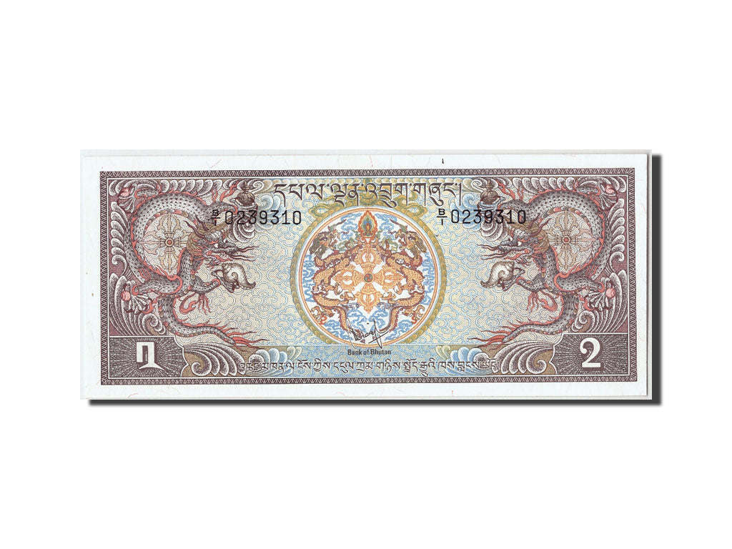 Bhutan, 2 Ngultrum, KM #6, UNC(65-70), B/I 0239310