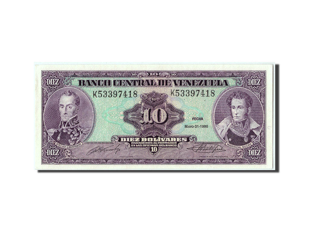 Banknote, Venezuela, 10 Bolívares, 1990, 1990-05-31, UNC(65-70)