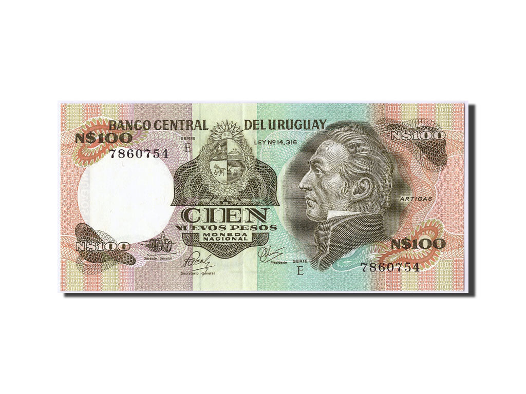 Uruguay, 100 Nuevos Pesos, KM #62c, AU(55-58), 7860754