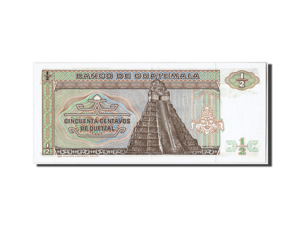 Banknote, Guatemala, 1/2 Quetzal, 1988, 1988-01-06, UNC(63)
