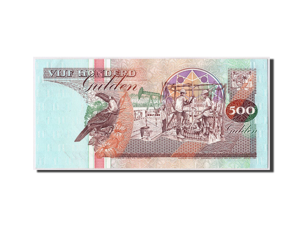 Suriname, 500 Gulden, 1991, KM #140, 1991-07-09, UNC(63), AA103252