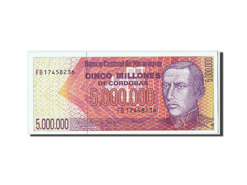 Nicaragua, 5 Million Córdobas, KM #165, UNC(63), FB17458236