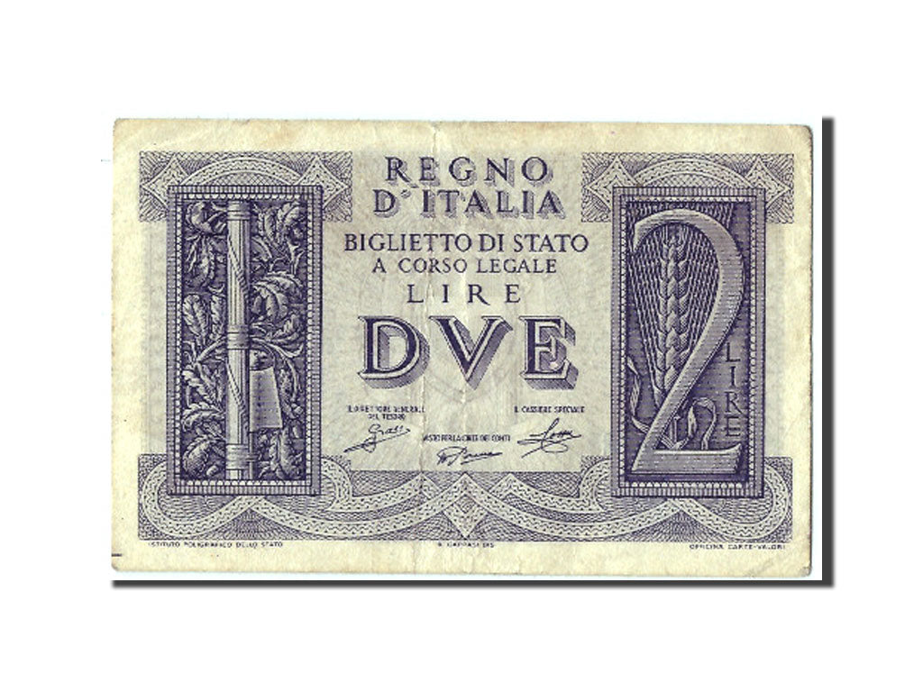 Italy, 2 Lire, 1939, KM #27, 1939-11-14, EF(40-45), 145 872018