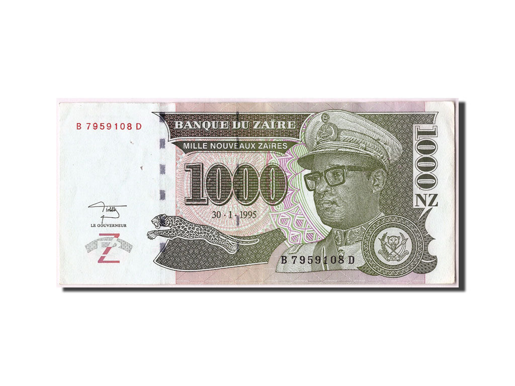 Billet, Zaïre, 1000 Nouveaux Zaïres, 1995, 1995-01-30, TTB