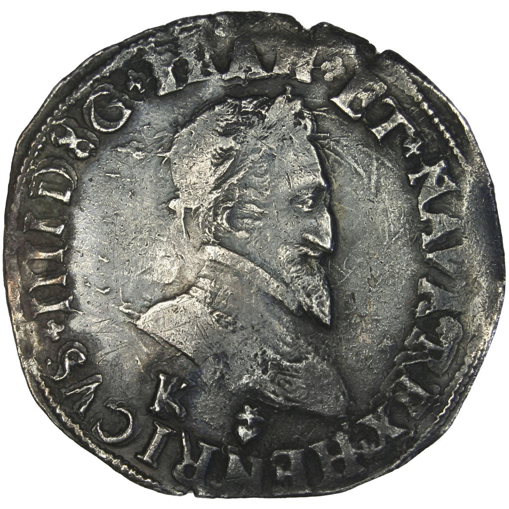 FRANCE, Demi Franc, 1595, Bordeaux, EF(40-45), Silver, Sombart #4748, 7.07