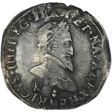 FRANCE, Demi Franc, 1595, Bordeaux, EF(40-45), Silver, Sombart #4748, 7.07