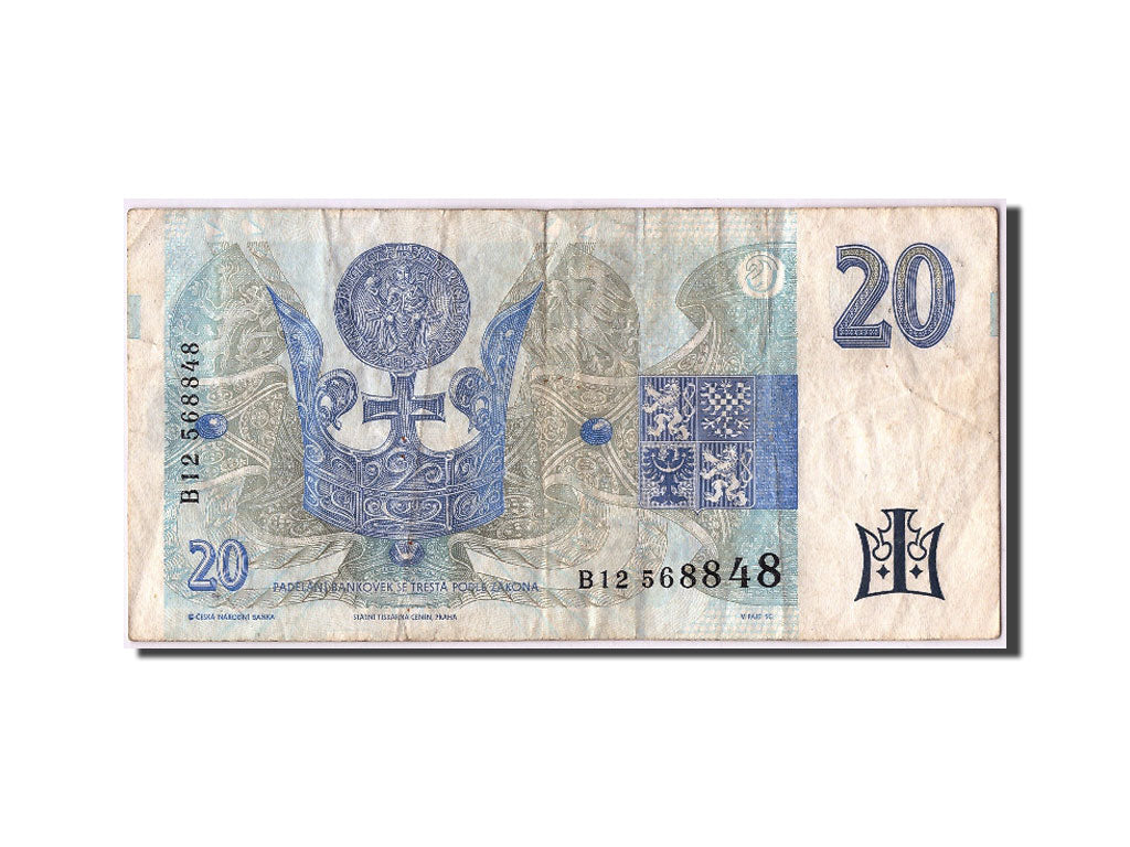 Czech Republic, 20 Korun, 1994, KM #10b, VF(20-25), B12 568848