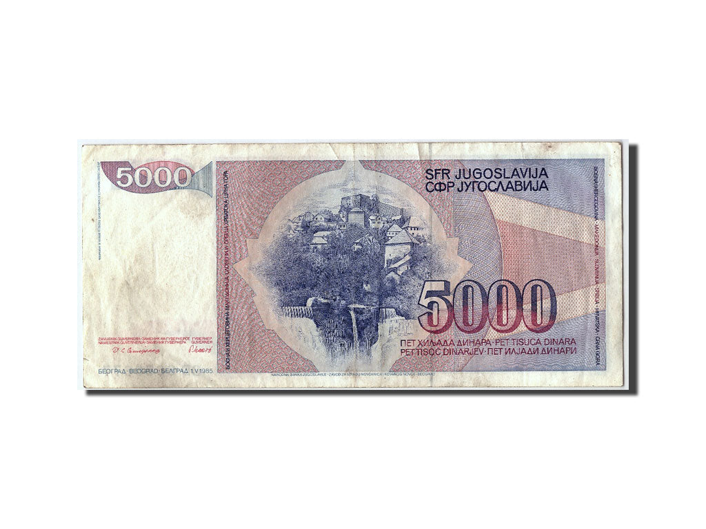 Yugoslavia, 5000 Dinara, 1985, KM #93a, 1985-05-01, VF(30-35), CD 6658677