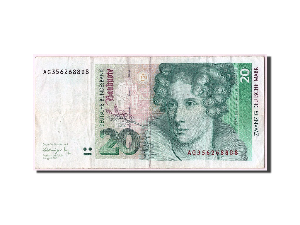 Banknote, GERMANY - FEDERAL REPUBLIC, 20 Deutsche Mark, 1991, 1991-08-01