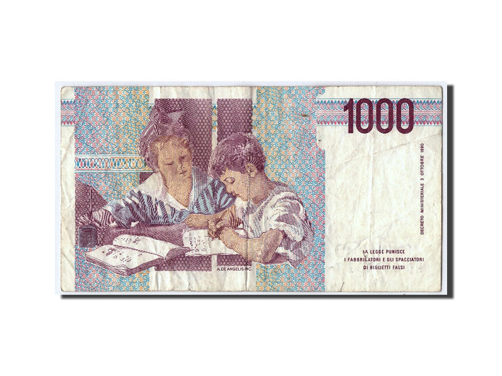 Banknote, Italy, 1000 Lire, 1990, 1990-10-03, VF(30-35)