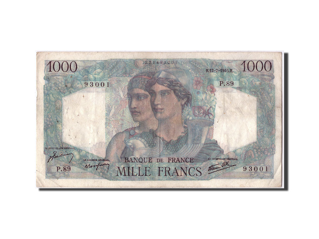FRANCE, 1000 Francs, 1 000 F 1945-1950 ''Minerve et Hercule'', 1945,...