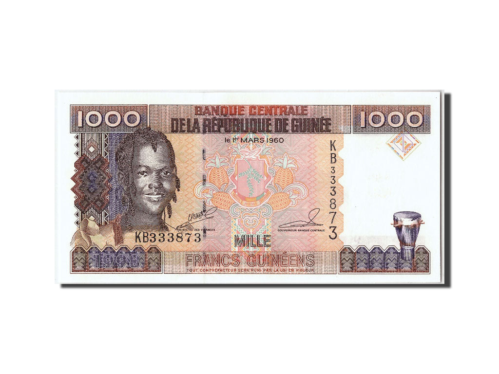 Guinea, 1000 Francs, 1998, KM #15a, UNC(63), KB333873