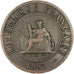 FRENCH INDO-CHINA, Cent, 1887, Paris, KM #1, VF(30-35), Bronze, 31, Lecompte...