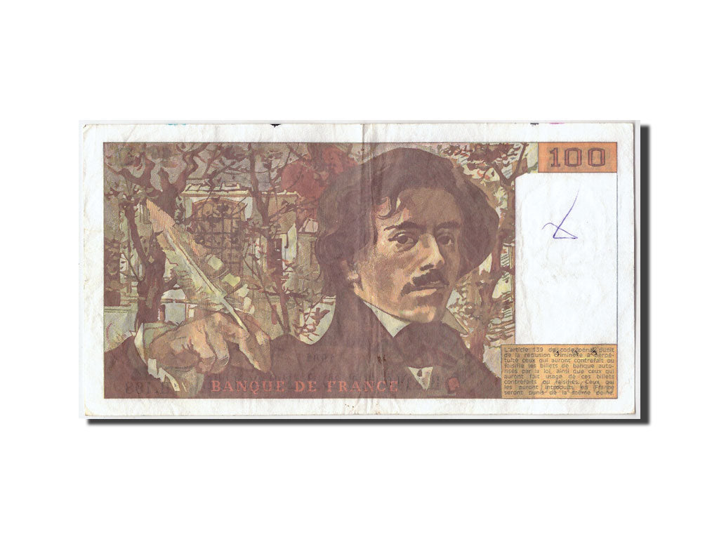 Banknote, France, 100 Francs, 100 F 1978-1995 ''Delacroix'', 1991, VF(20-25)