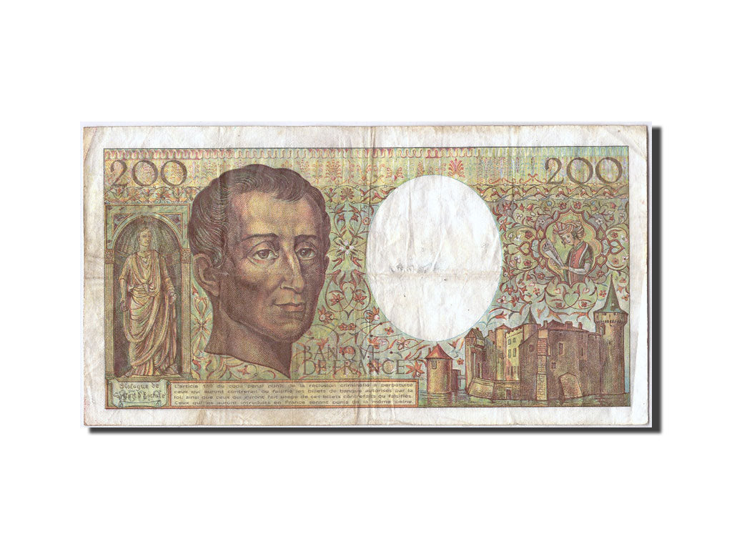 Banknote, France, 200 Francs, 200 F 1981-1994 ''Montesquieu'', 1988, VF(20-25)