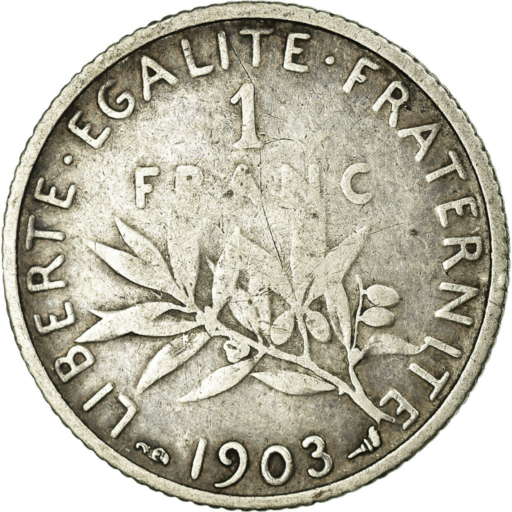 Monnaie, France, Semeuse, Franc, 1903, TB+, Argent, Gadoury:467