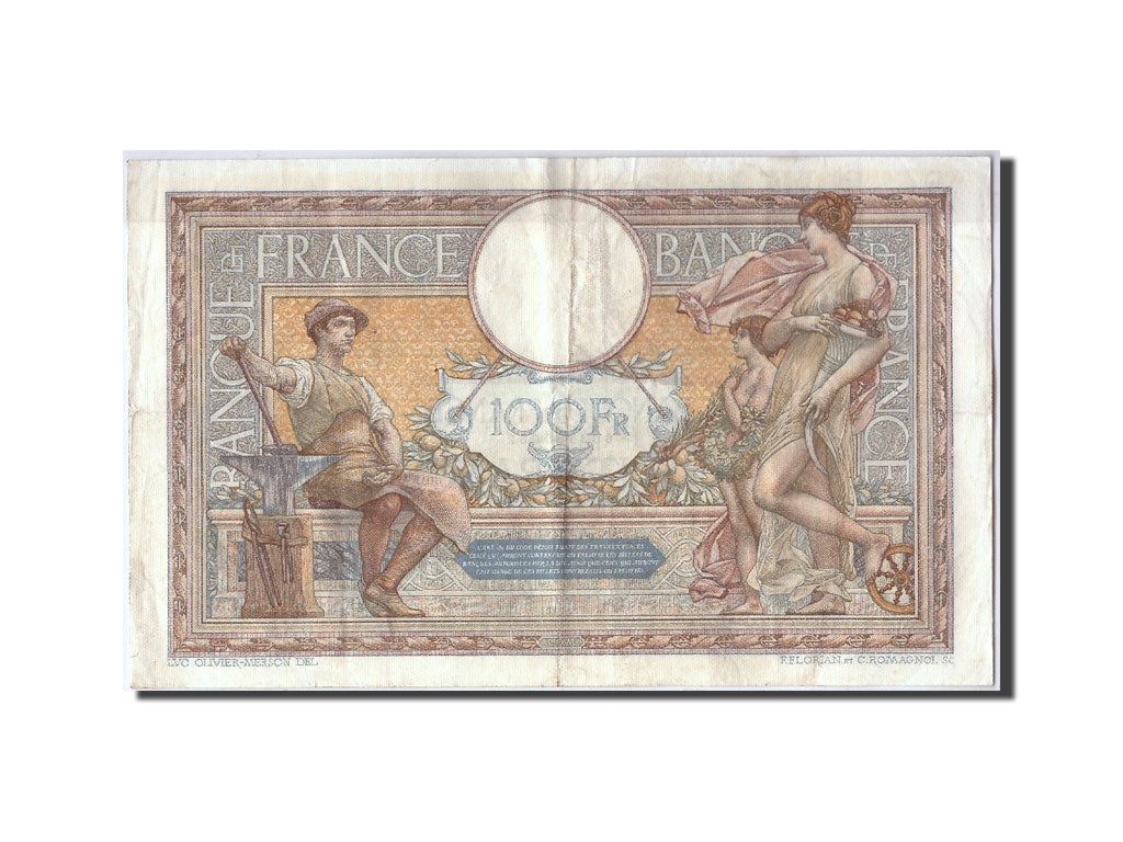 Banknote, France, 100 Francs, 100 F 1908-1939 ''Luc Olivier Merson'', 1929