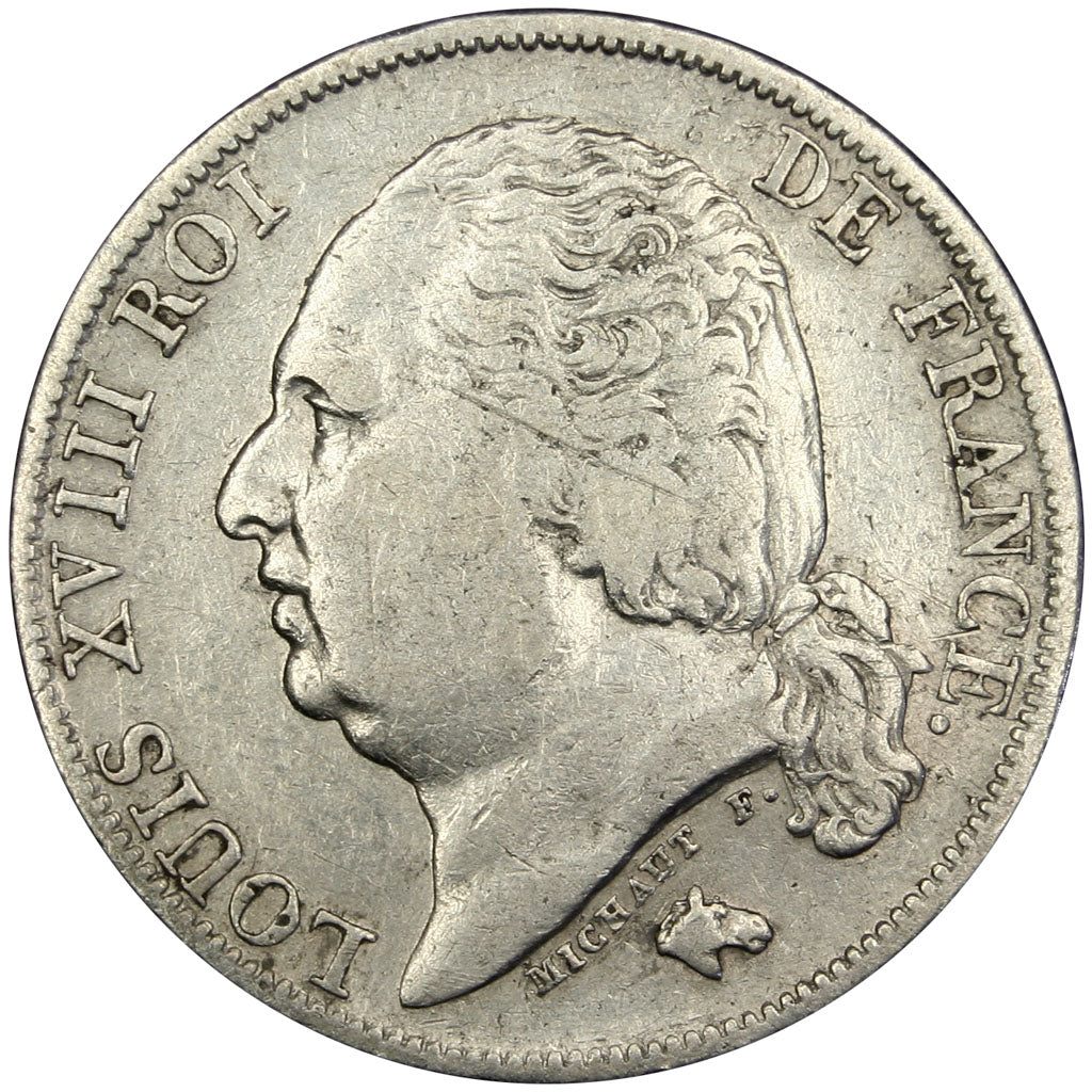 Francia, Louis XVIII, Louis XVIII, Franc, 1822, Paris, BB, Argento, Gadoury:449