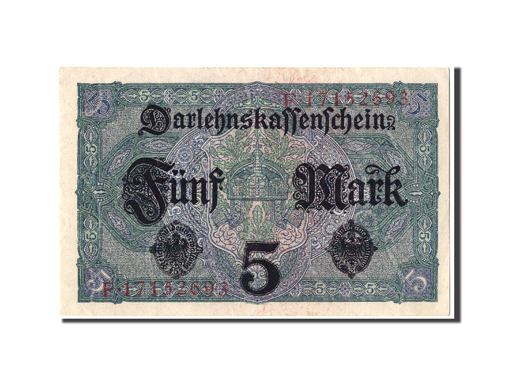 Banknote, Germany, 5 Mark, 1917, 1917-08-01, AU(55-58)