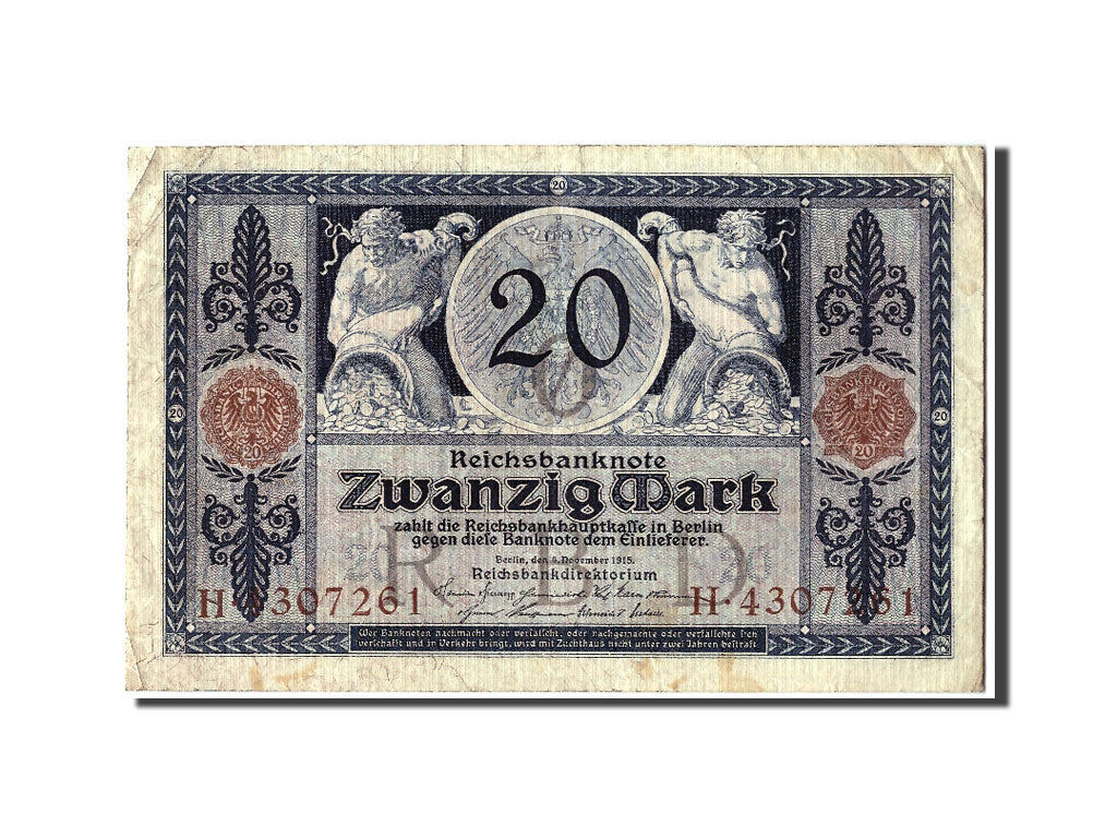 Banknote, Germany, 20 Mark, 1915, 1915-11-04, EF(40-45)