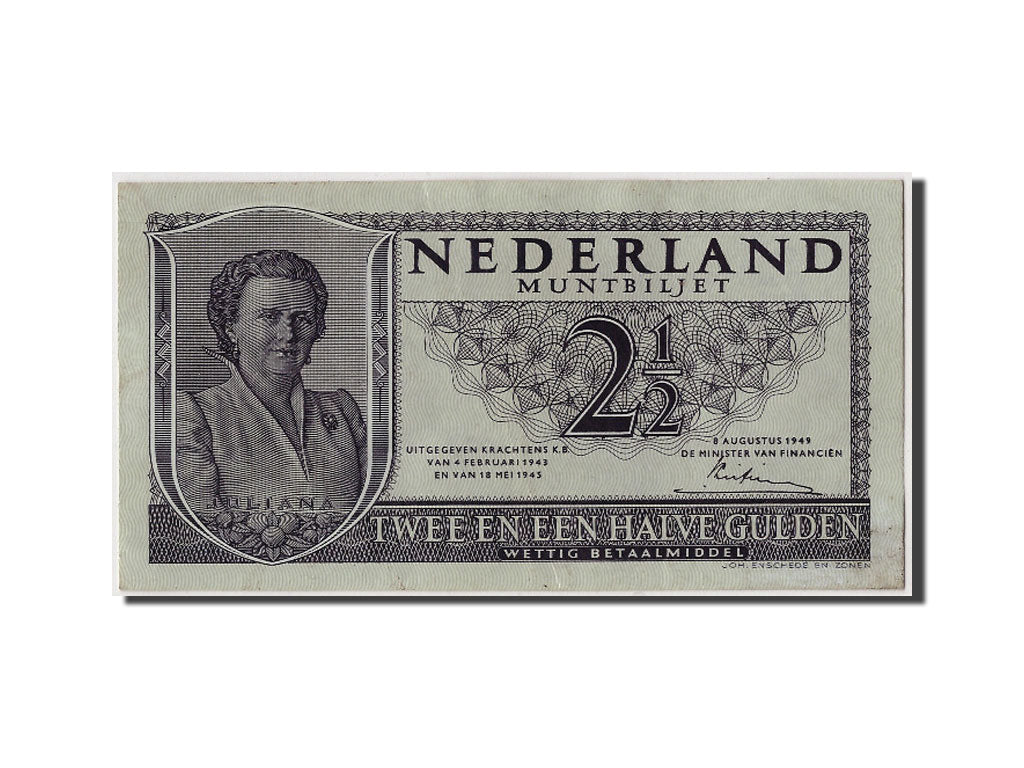 Banknote, Netherlands, 2 1/2 Gulden, 1949, 1949-08-08, AU(55-58)