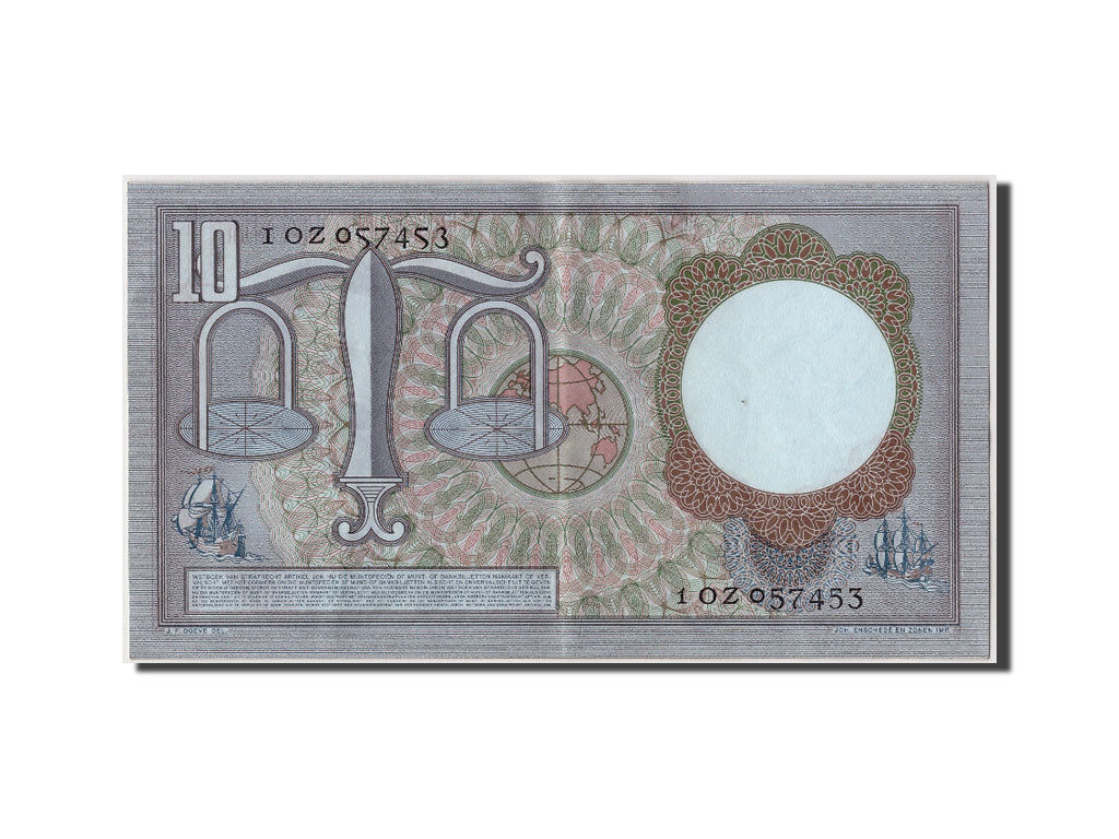Banknote, Netherlands, 10 Gulden, 1953, 1953-03-23, AU(55-58)