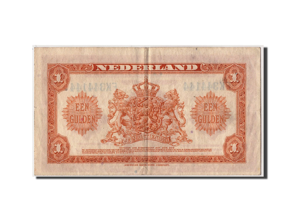 Netherlands, 1 Gulden, 1943, KM #64a, 1943-02-04, EF(40-45), FK344144