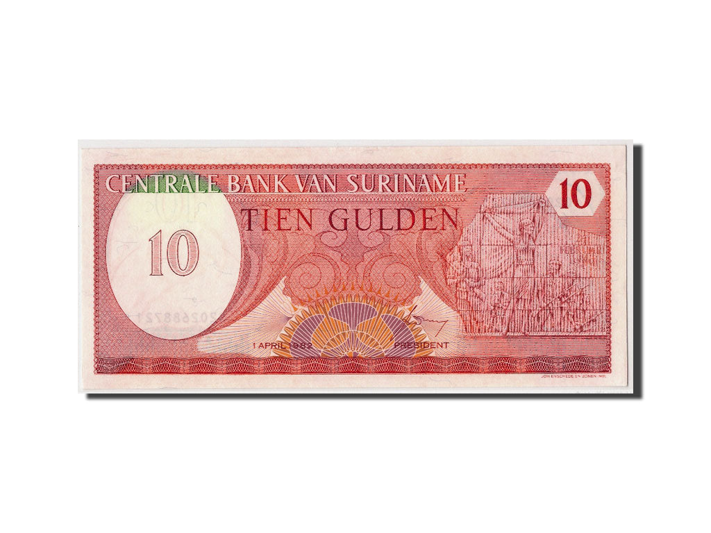 Suriname, 10 Gulden, 1982, KM #126, 1982-04-01, UNC(63), 0202688721