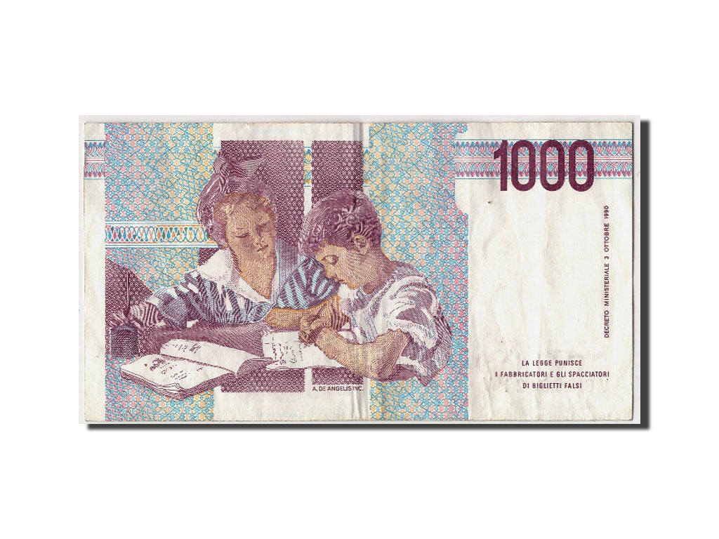 Banknote, Italy, 1000 Lire, 1990, EF(40-45)