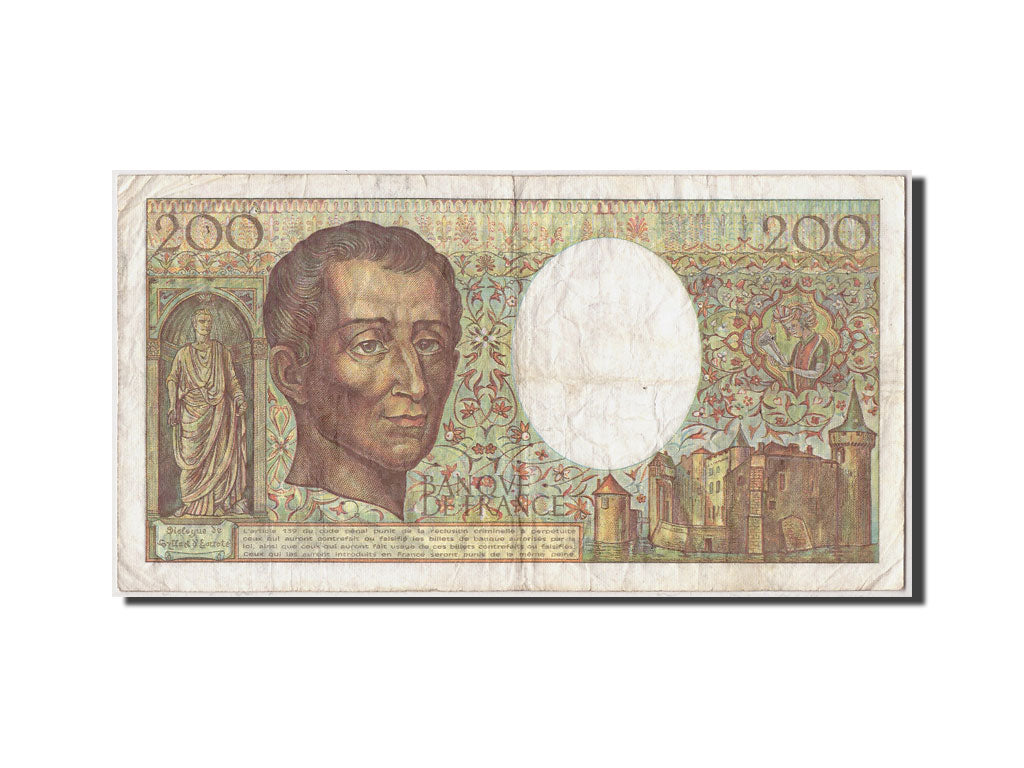 France, 200 Francs, 200 F 1981-1994 ''Montesquieu'', 1989, KM #155c, F(12-15),..