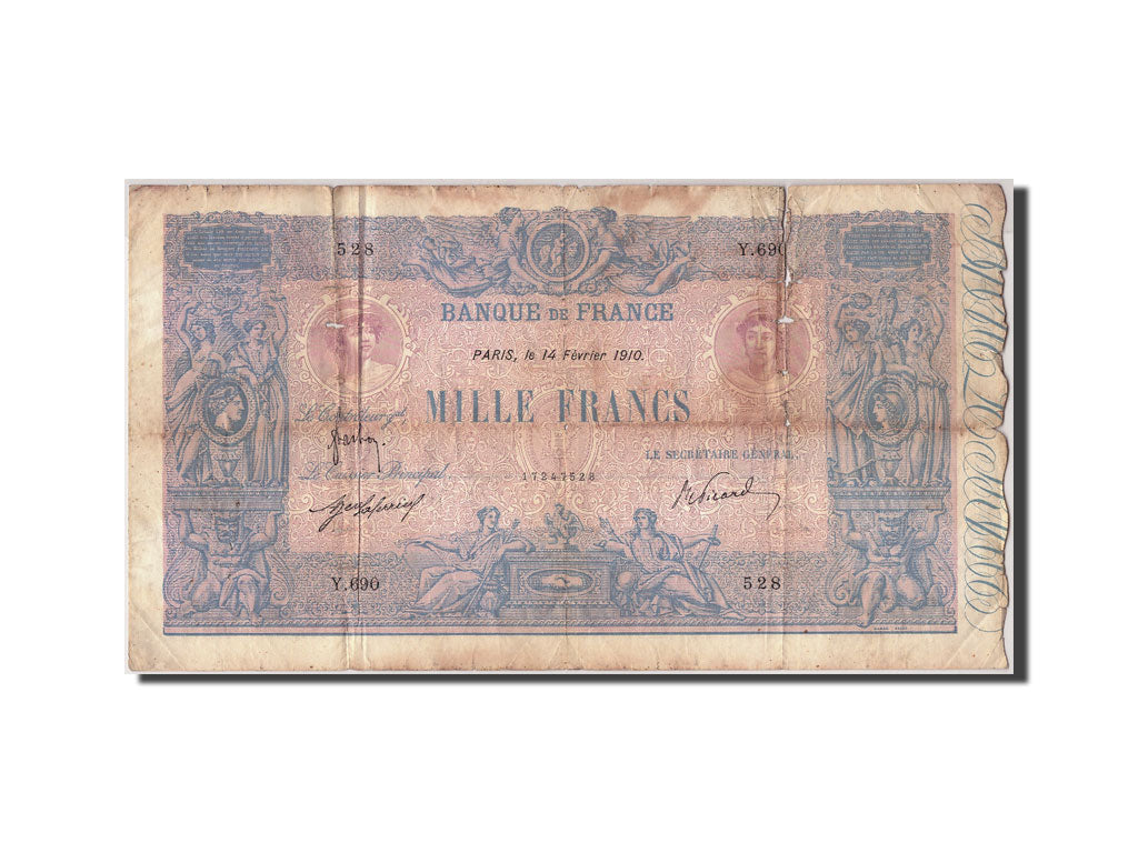 Banknote, France, 1000 Francs, ...-1889 Circulated during XIXth, 1910