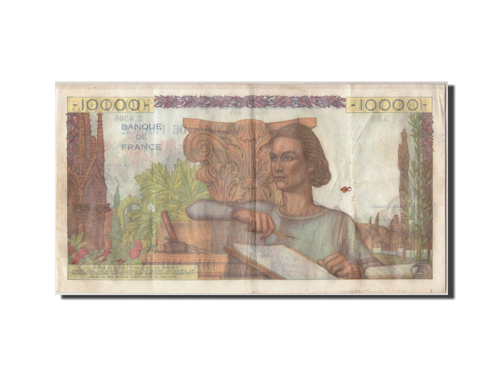 Billet, France, 10,000 Francs, 10 000 F 1945-1956 ''Génie Français'', 1953