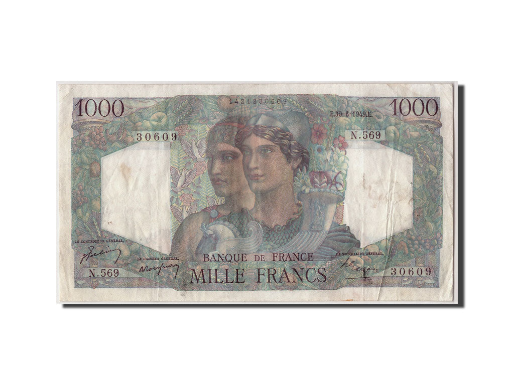 Banknote, France, 1000 Francs, 1 000 F 1945-1950 ''Minerve et Hercule'', 1949