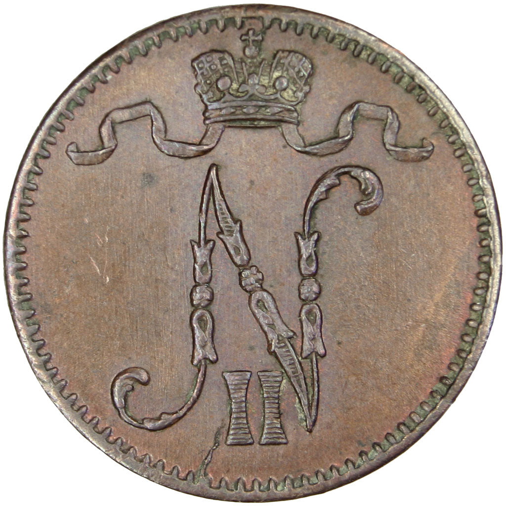 FINLAND, Penni, 1900, KM #13, MS(60-62), Copper, 15, 1.29