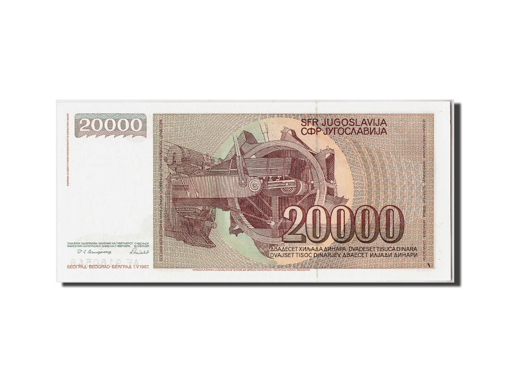 Banknote, Yugoslavia, 20,000 Dinara, 1987, 1987-05-01, UNC(65-70)