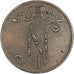 FINLAND, 5 Pennia, 1913, KM #15, AU(50-53), Copper, 25, 6.33