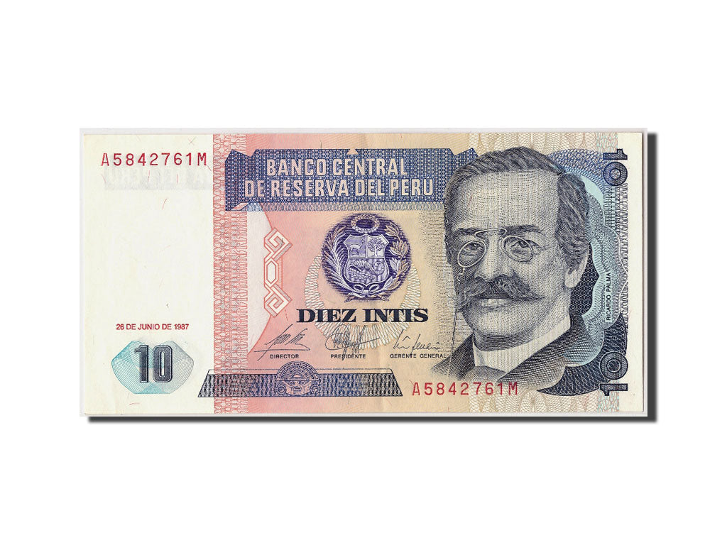 Banconote, Perù, 10 Intis, 1987, 1987-06-26, SPL