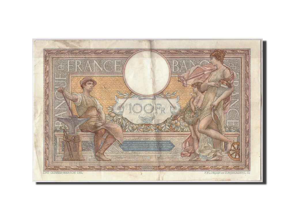 Banknote, France, 100 Francs, 100 F 1908-1939 ''Luc Olivier Merson'', 1929